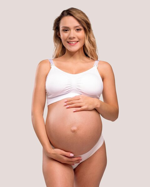 Carriwell Seamless Padded Nursing Bra S white - Carriwell