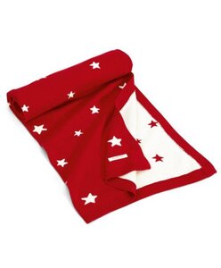 Mamas&Papas M&B - Red Knitted Star Blanket - ABC Design